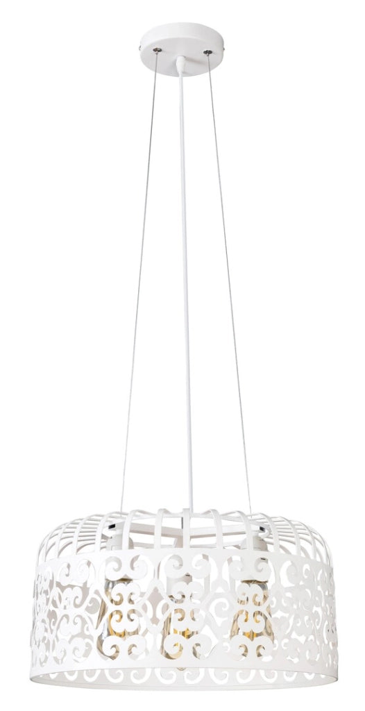 Lampadario vintage Rabalux Alessandra bianco metallo Ø40 3xE27