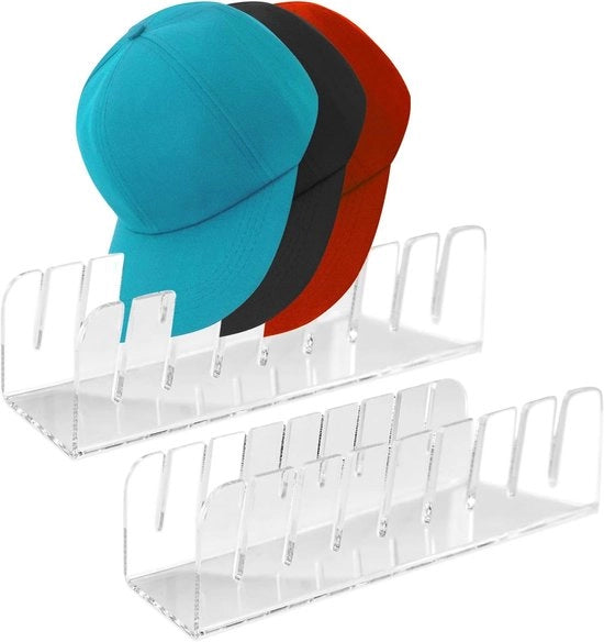 Organizzatore di Cappelli in Acrilico Transparente per 14 Cappelli da Baseball