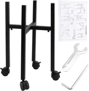 Supporto per Piante Regolabile - Supporto per Fiori in Metallo Nero con Ruote - Supporto per Piante per Interno e Esterno - Larghezza Regolabile 24cm a 38cm