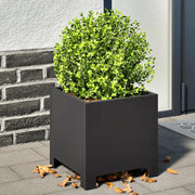 Fioriere da Giardino 2 pz Nere 30x30x30 cm in Acciaio 851186