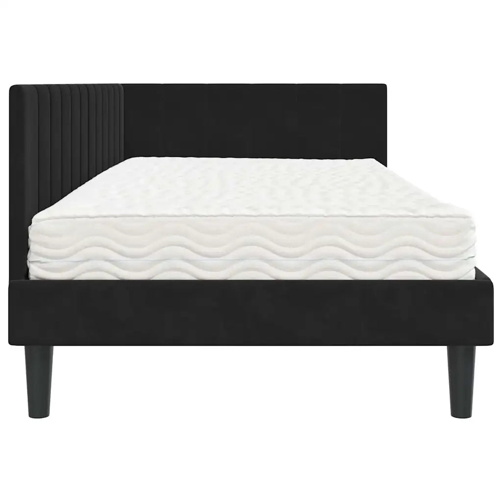 vidaXL Cornice del letto ad angolo Nero 100 x 200 cm Velluto
