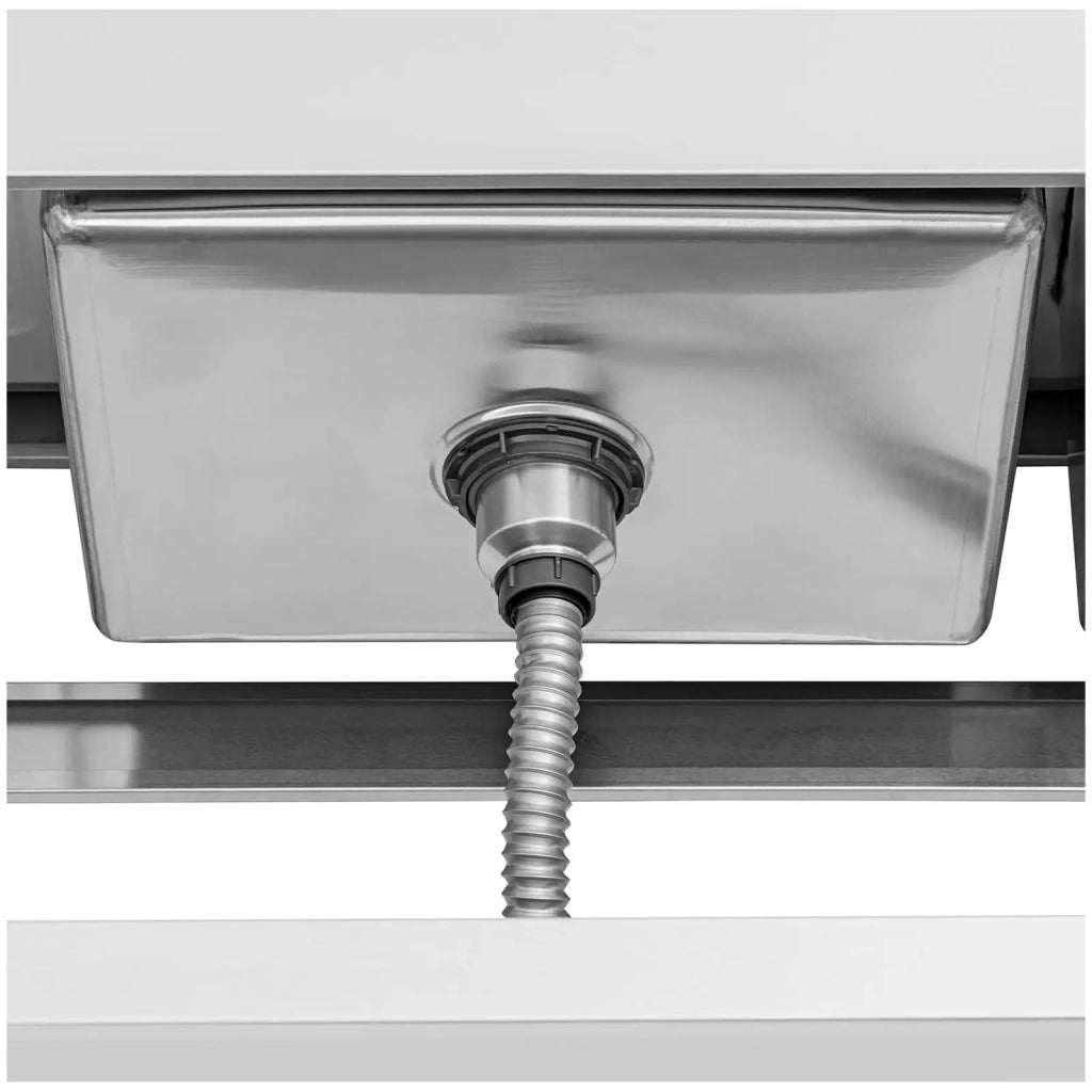 Lavello professionale in acciaio inox con 2 vasche 180 x 60 x 97 cm acciaio inox argento 14_0009567