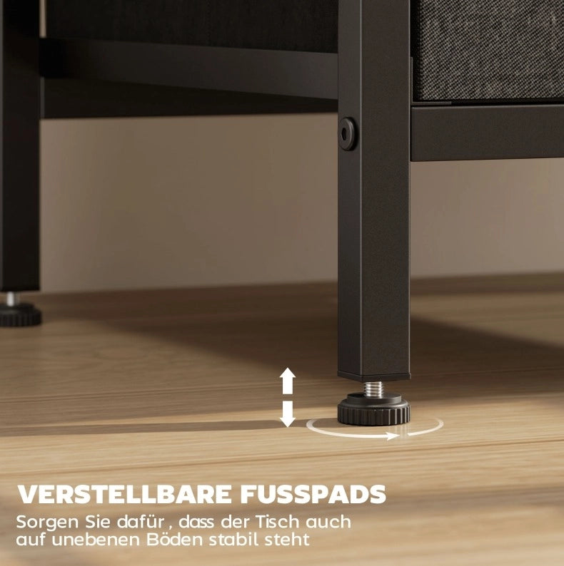 Tavolino da Divano con Prese AC; USB-A e USB-C; 2 Cassetti; 40x30x60 cm Nero