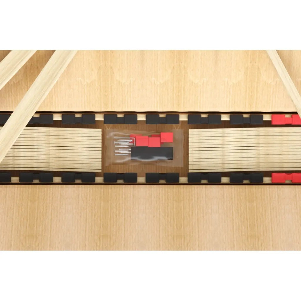 Sommier ZITTARO – 28 doghe – 80x200 cm – Finitura quercia e nero – Comfort potenziato e design elegante
