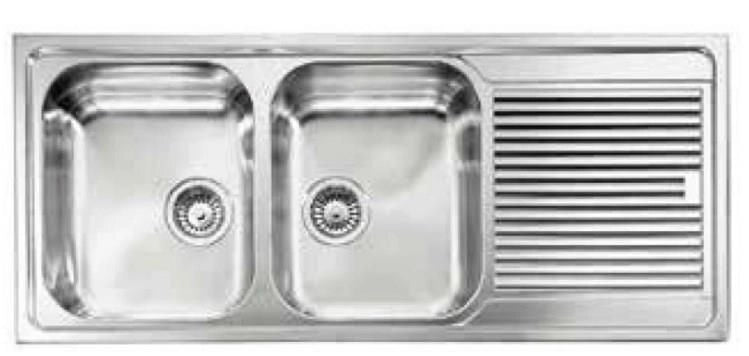 CM Zenith plus 116 x 50 2V Lavello ad incasso Rettangolare Acciaio inossidabile