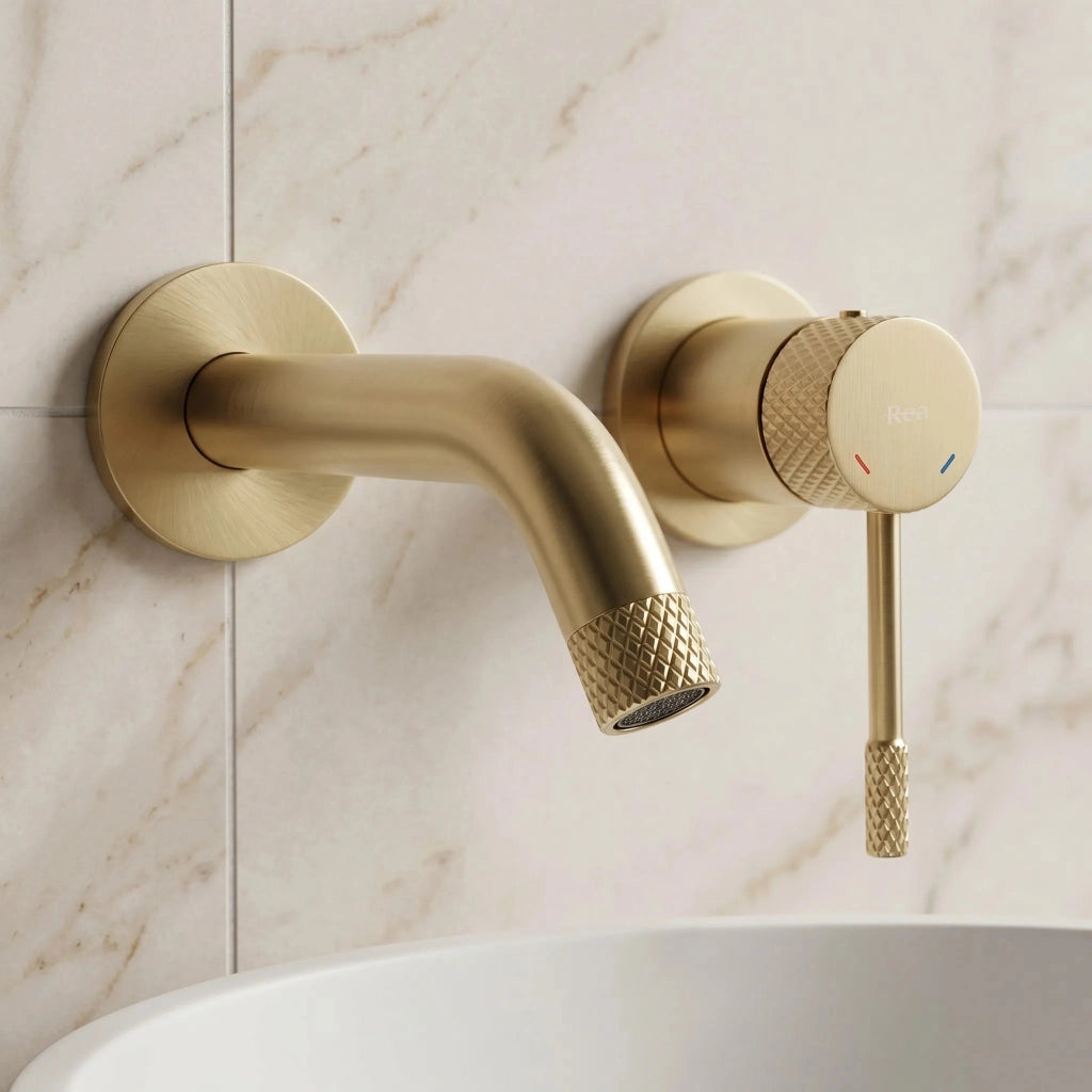 Rubinetto Da Parete Rea Venti Brush Gold