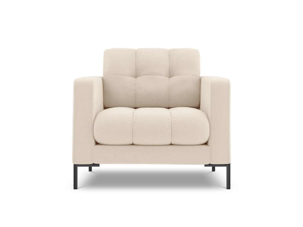 Cosmopolitan Design - Poltrona "Bali" in tessuto strutturato beige chiaro 