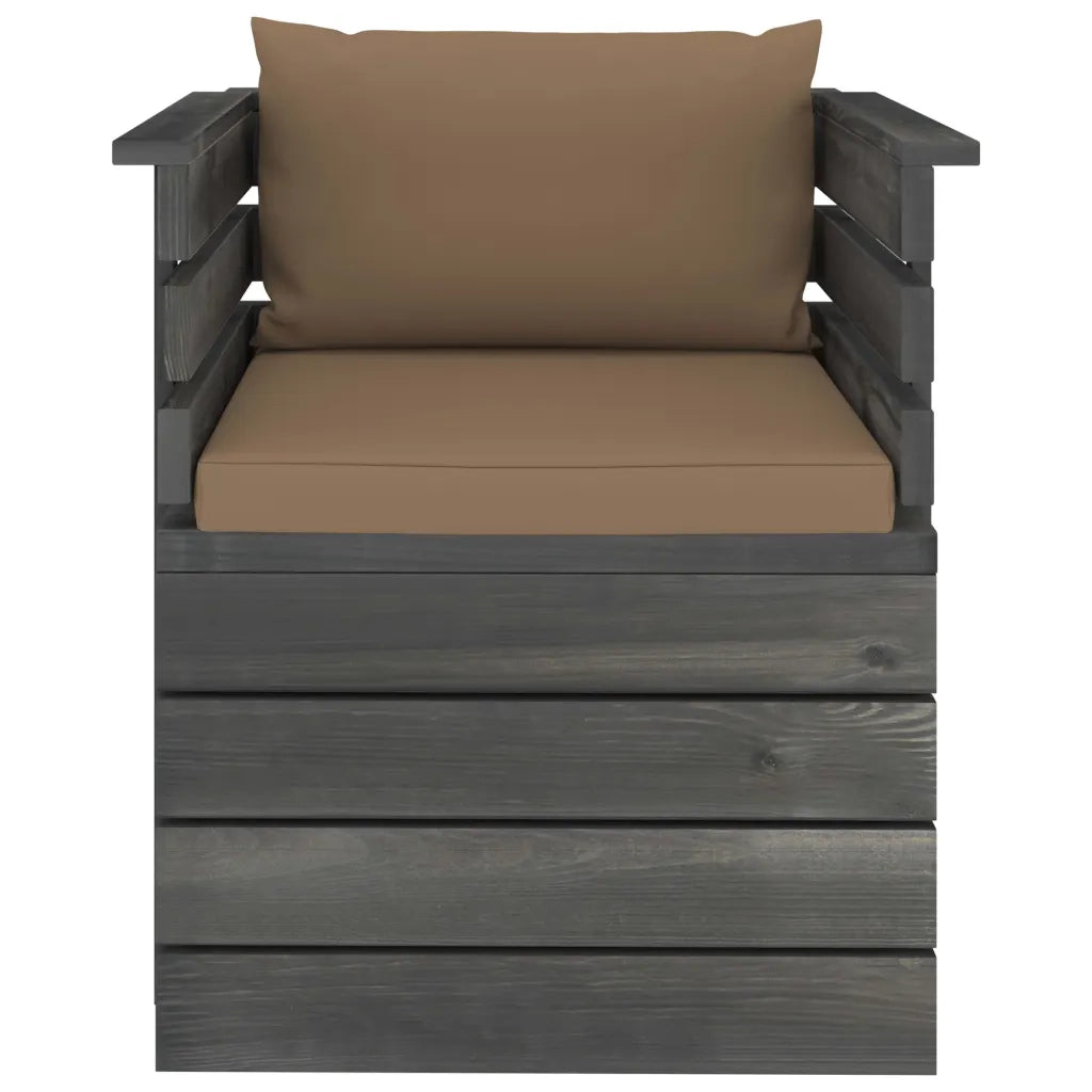 Poltrona da Giardino con Cuscini in Legno di Pino cod mxl 75846