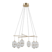 Sospensione ALANI Italux oro vetro 6 luci LED 32W