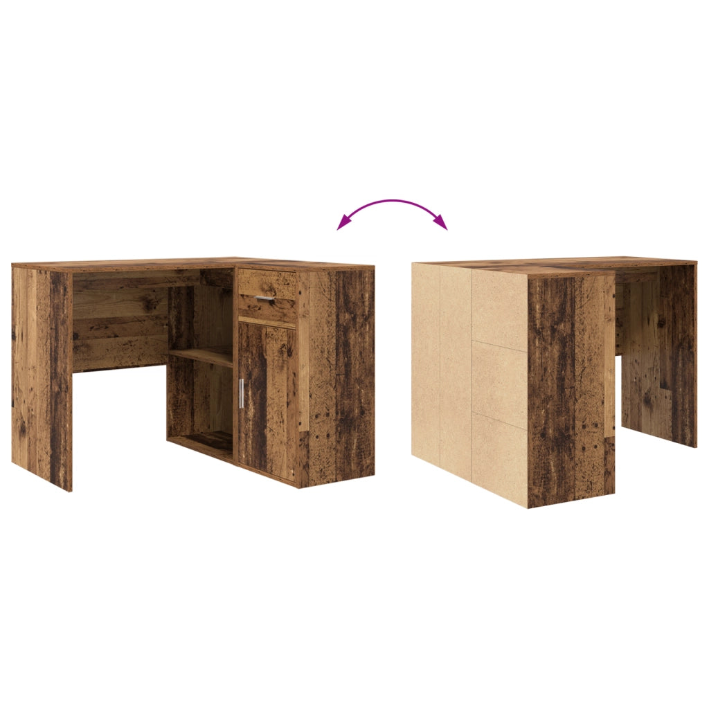 Scrivania d'angolo in legno vintage 102x88x75 cm Legno ingegnerizzato