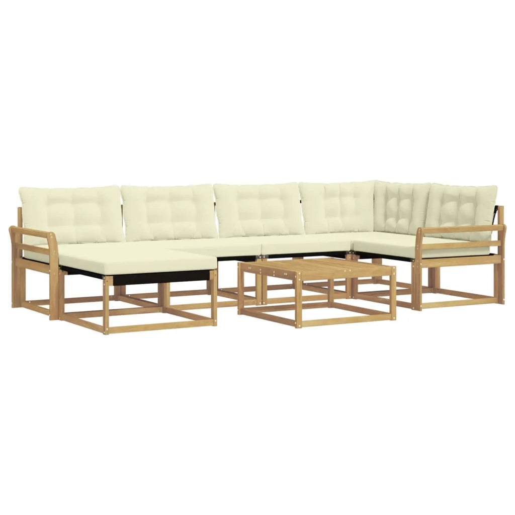Set di divani da esterno 7 pcs Bianco e Crema 79 x 79 x 37 cm