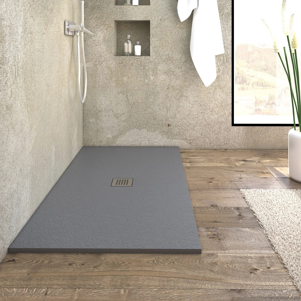 Piatto doccia 80x80 cm linea PIETRA antracite riducibile su misura BOSTON