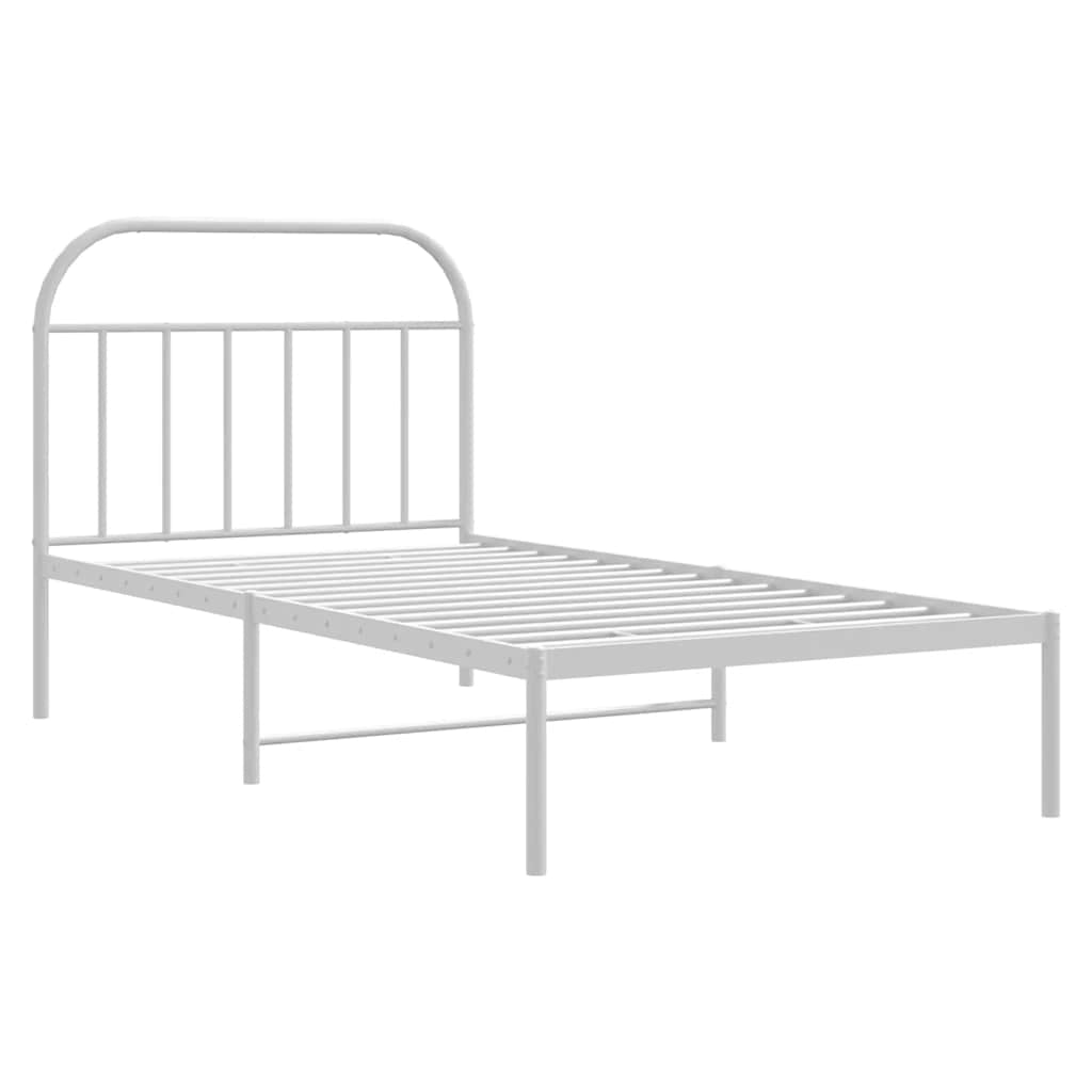Giroletto con Testiera Metallo Bianco 100x190 cmcod mxl 118607