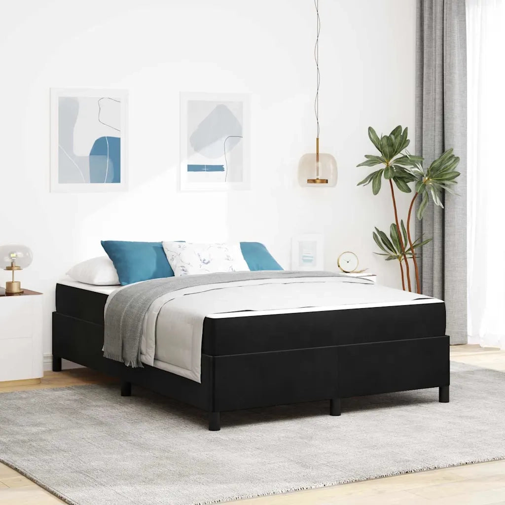 Struttura del letto con materasso Nero 140 x 190 cm Tessuto