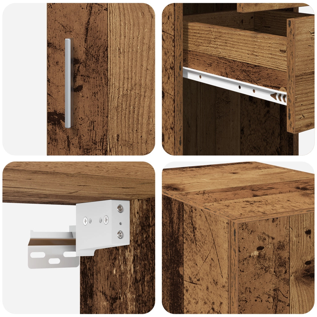 Mobile da Stoccaggio Sottile Legno Vecchio 30x42.5x225 cm Legno Ingegnerizzato