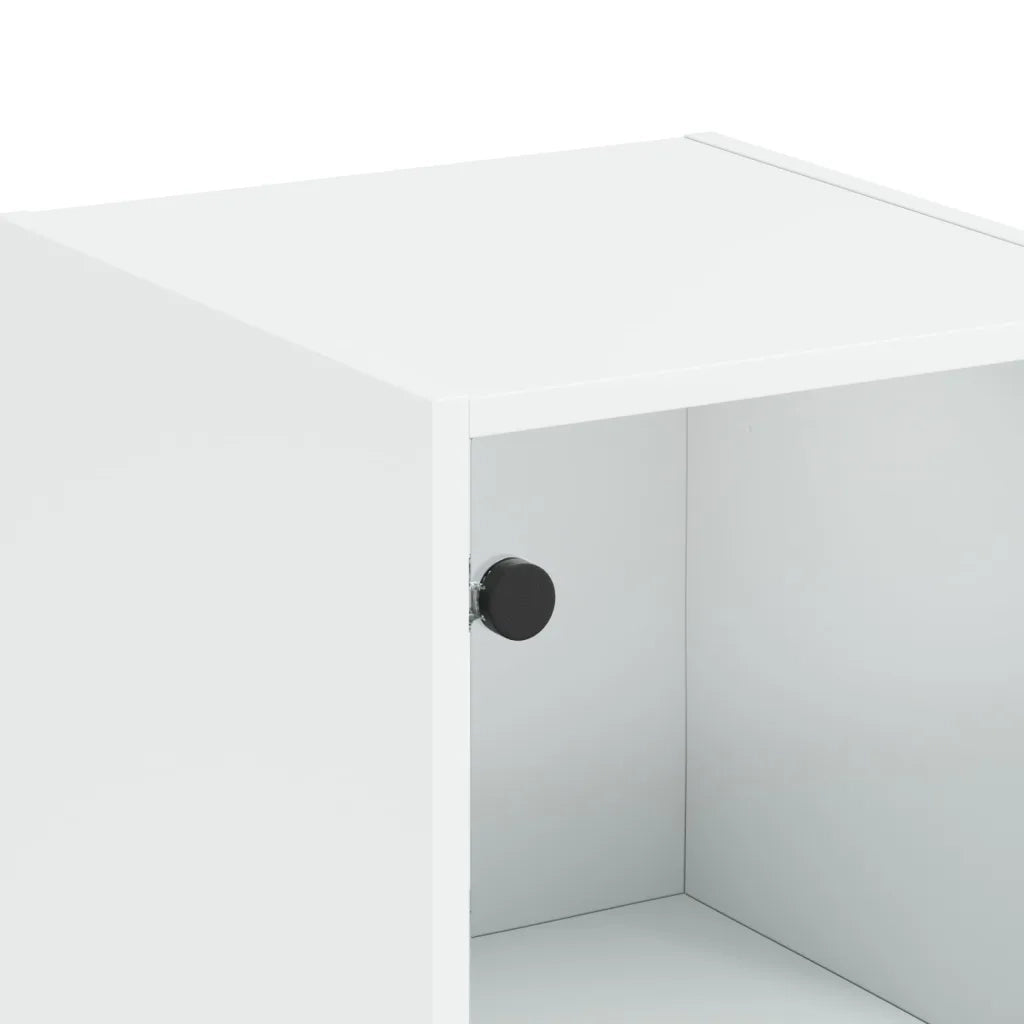 Credenza | Madia | Buffet da pranzo | Armadio da pranzo con Anta in Vetro Bianca 35x37x142 cm