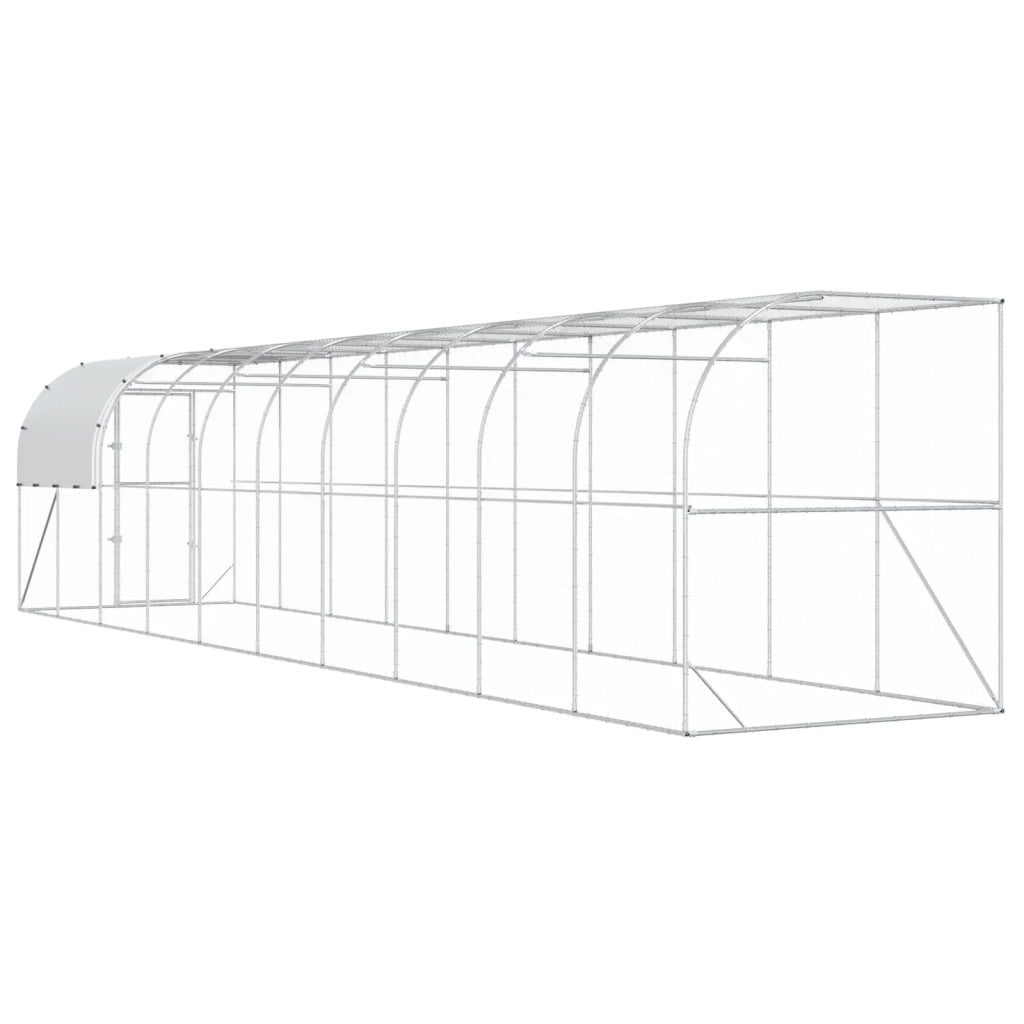 Gabbia per Polli Contro il Muro Argento 1000 x 200 x 215 cm 3434744