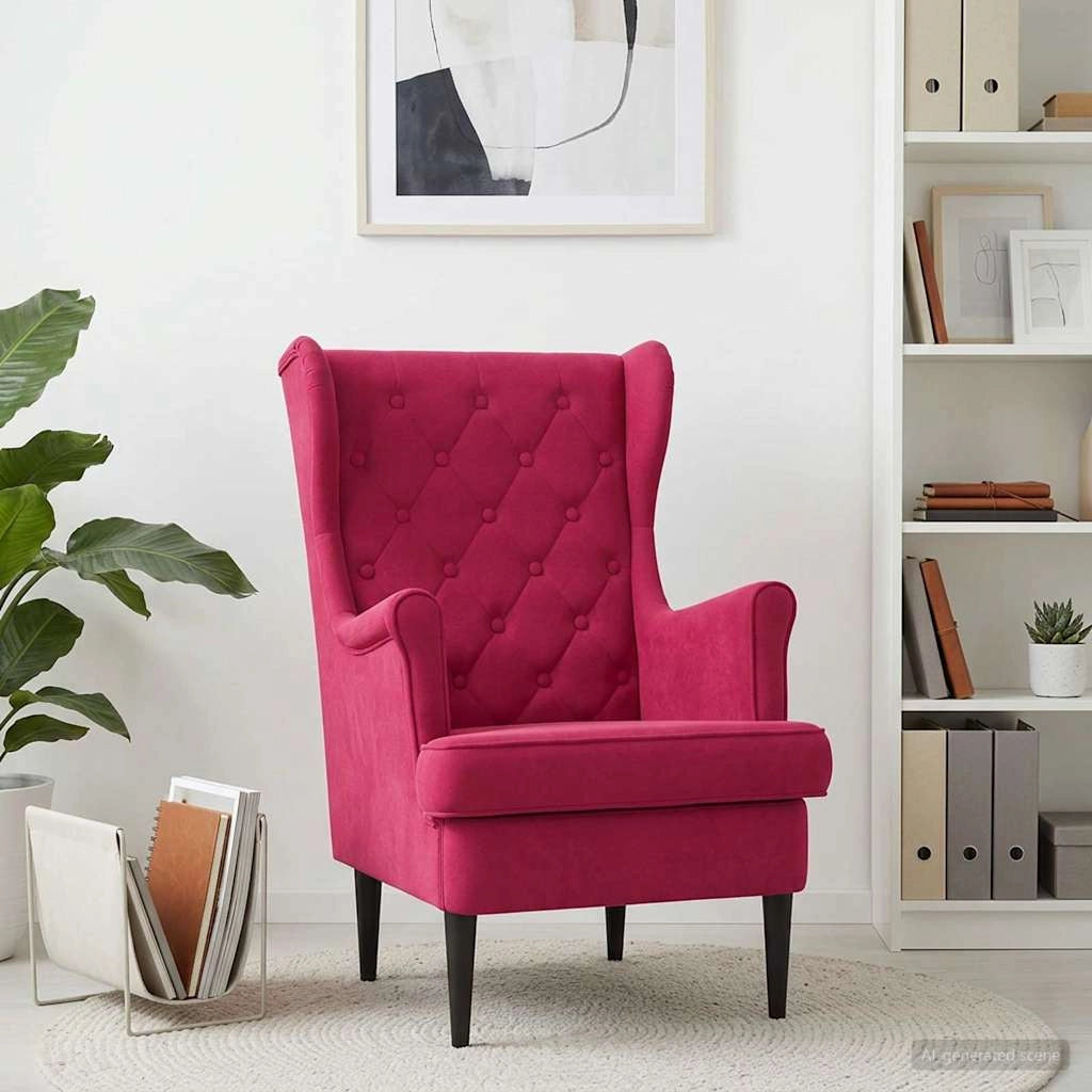 Poltrona Rosso Vino Velluto 42029930