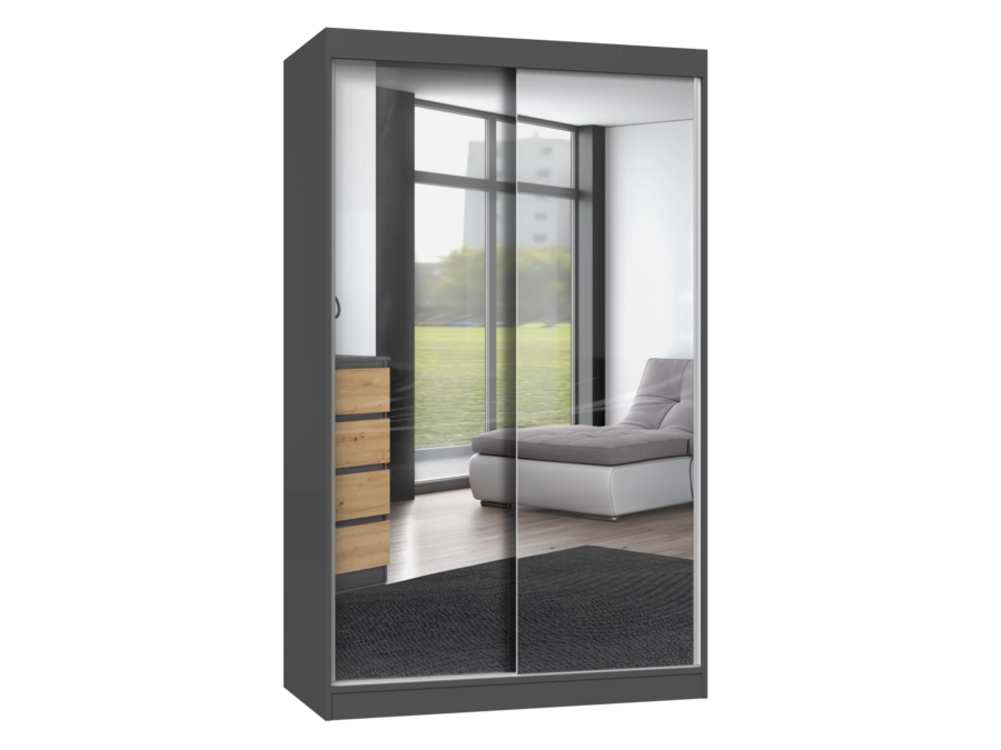 Armadio IGA 120/A antracite 2 lustra per camera da letto ingresso guardaroba