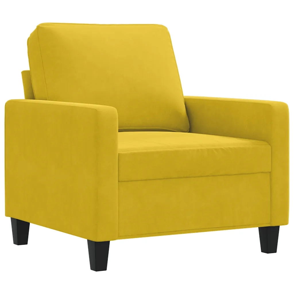 Poltrona | Sedia Relax Giallo 60 cm Velluto