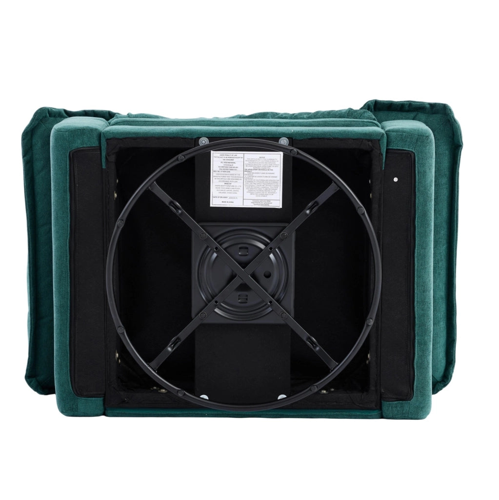 Poltrona girevole Chenille 360° oversize con cuscino di supporto per soggiorno, camera da letto e cameretta