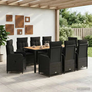 Set da pranzo per esterni 9 pz Nero 3422275