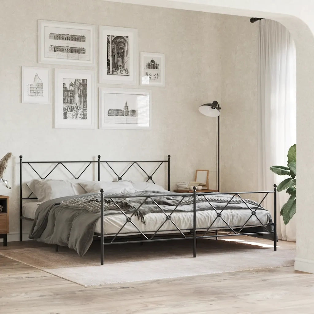 Testiera di Ricambio in Metallo Nero 180 cm 376538