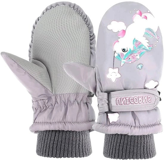 Manopole per bambini impermeabili - guanti da neve per bambini - guanti da neve per bambini - guanti per sci per bambini - attività all'aperto - cinture elastiche per polsi