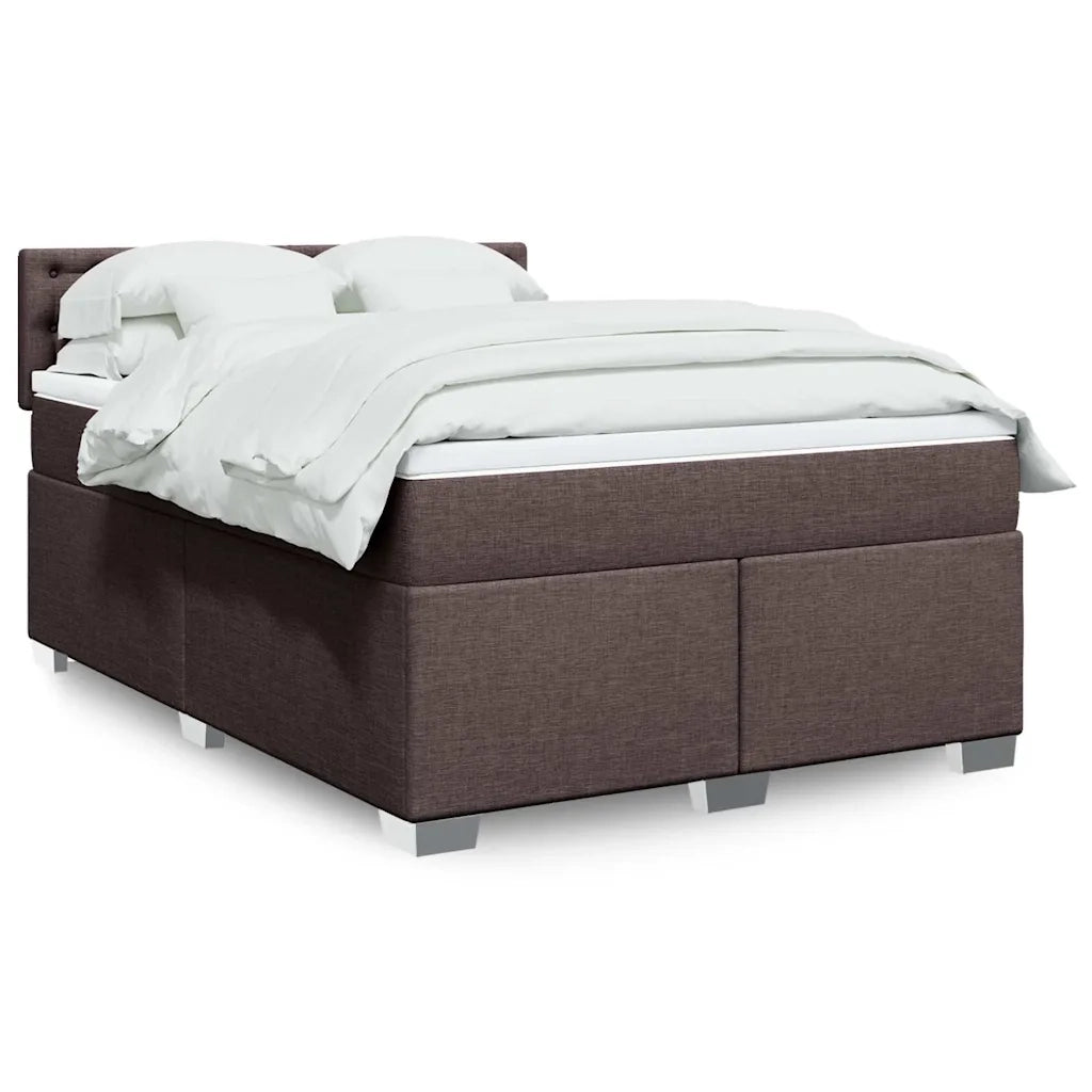 Giroletto a Molle con Materasso Marrone Scuro 140x190cm Tessuto 3285900