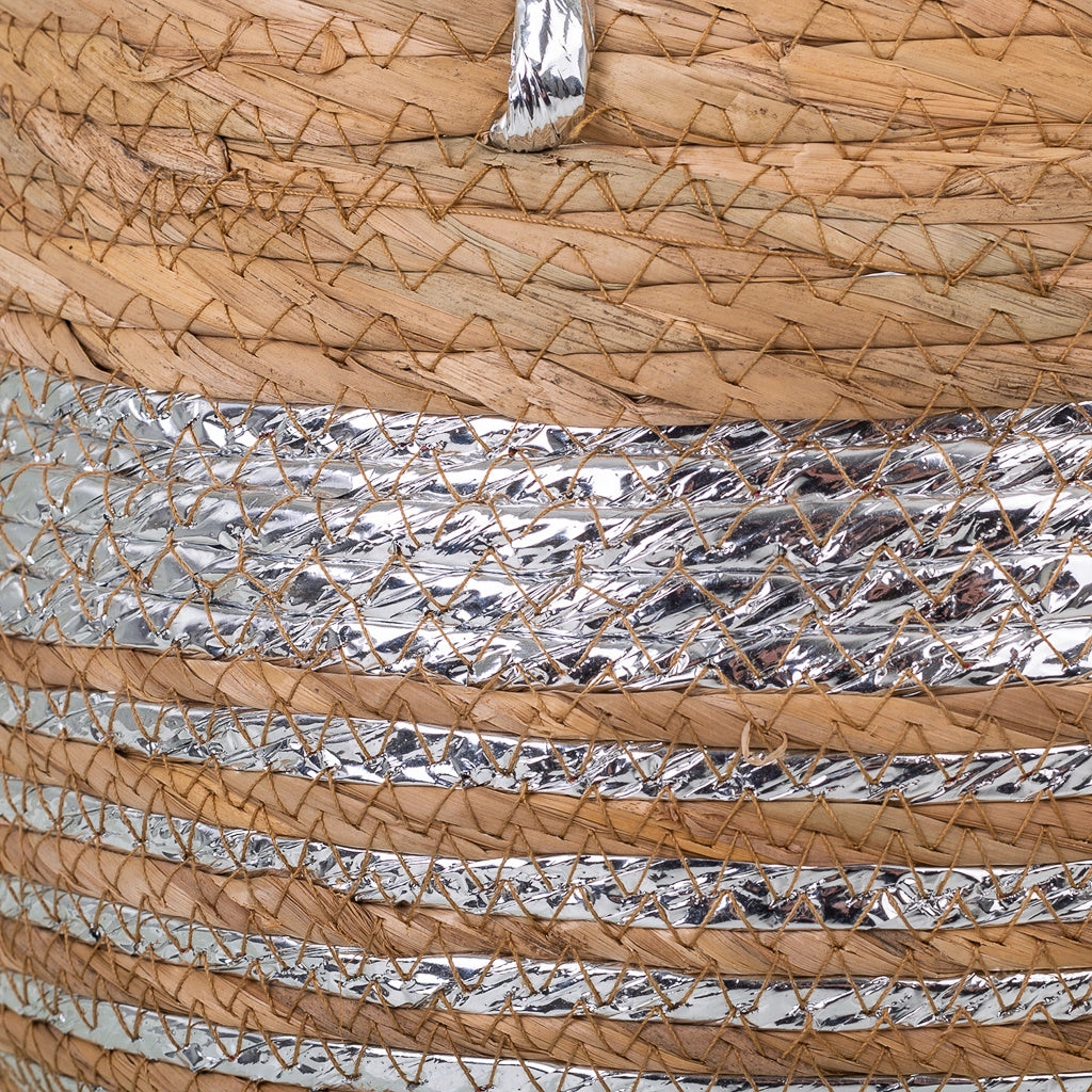 Navicella in fibra naturale marrone 28x28x24h