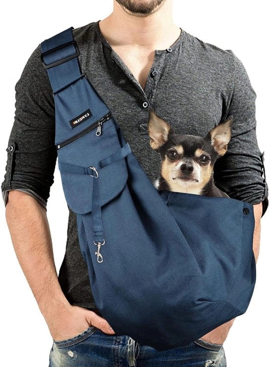 Porta animali con cinturino regolabile per gatti e cani fino a 10 kg - Blu - Pratico e confortevole!