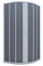 Box Doccia Semicircolare 2 Ante a Soffietto in PVC Apertura Centrale H185 cm Dorini Bianco 90x90 cm