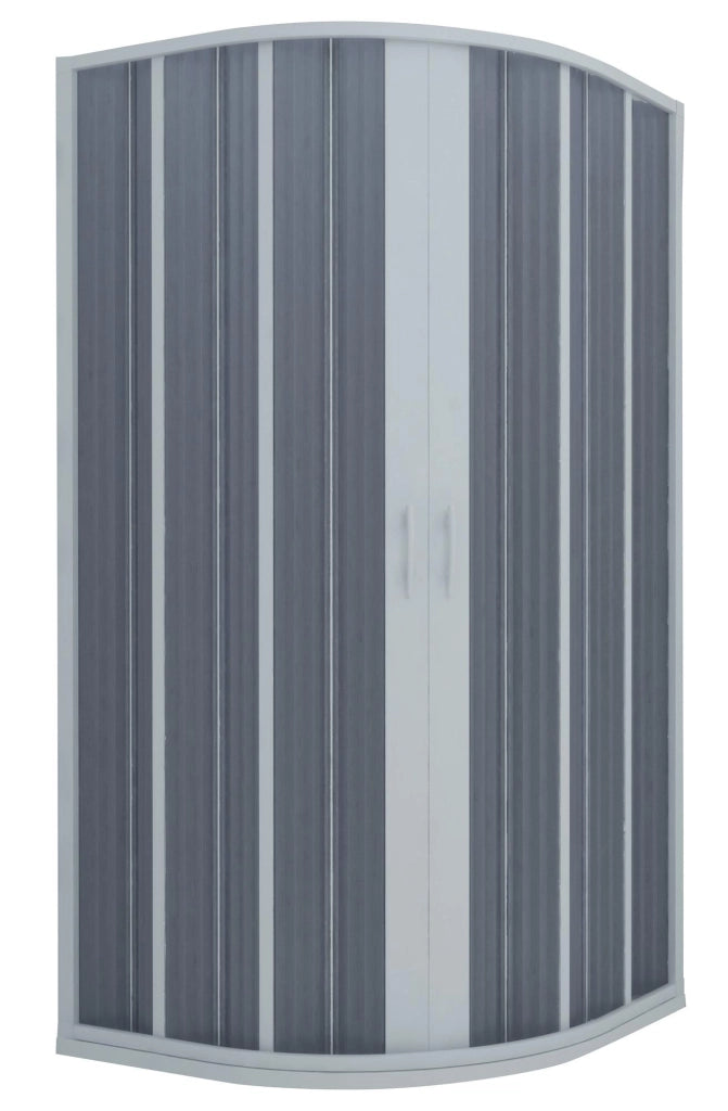 Box Doccia Semicircolare 2 Ante a Soffietto in PVC Apertura Centrale H185 cm Dorini Bianco 90x90 cm