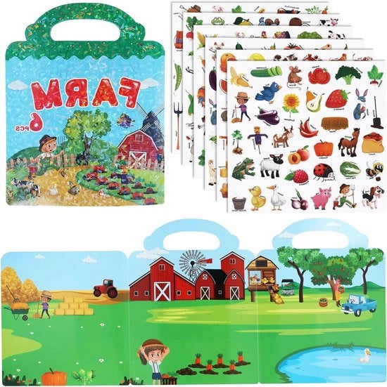 Sticker per educativo per bambini - Animali - Rinnovabile - Cartone - Piante - Sticker per educazione precoce - Adatti per bambini di età prescolare - Sticker attraenti e educativi con carine forme di cartone
