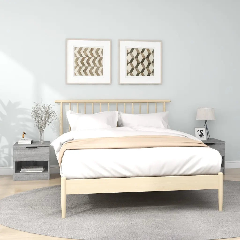 Comodini 2pz-Set di 2 Tavolino da notte Grigio Sonoma in Legno Multistrato