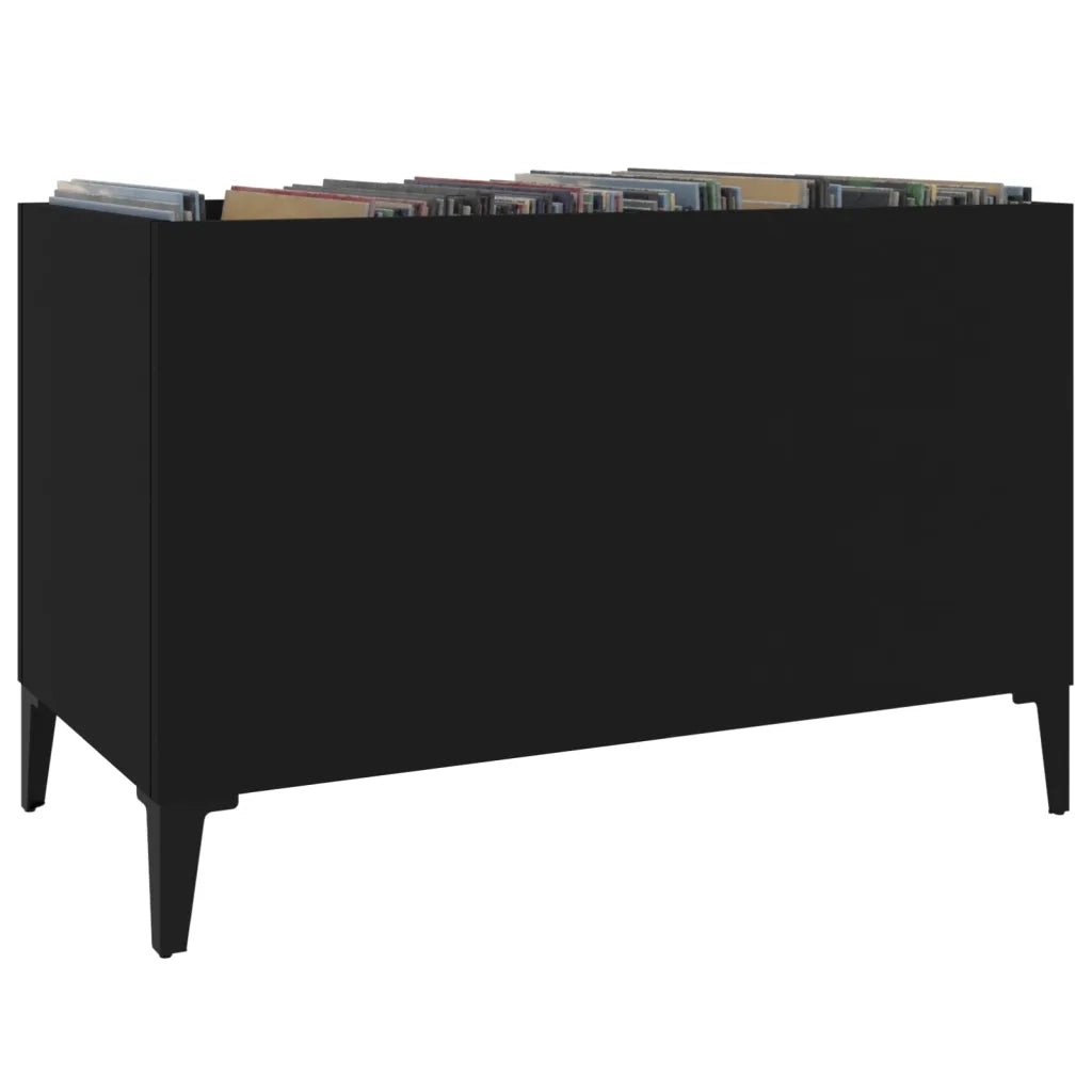 Mobile Porta Dischi Nero 74,5x38x48 cm in Legno Multistrato 831966