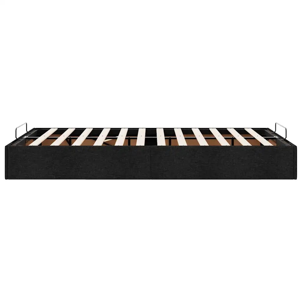 Struttura Letto Pouf senza Materasso Nero 120x190 cm in Tessuto 3310863