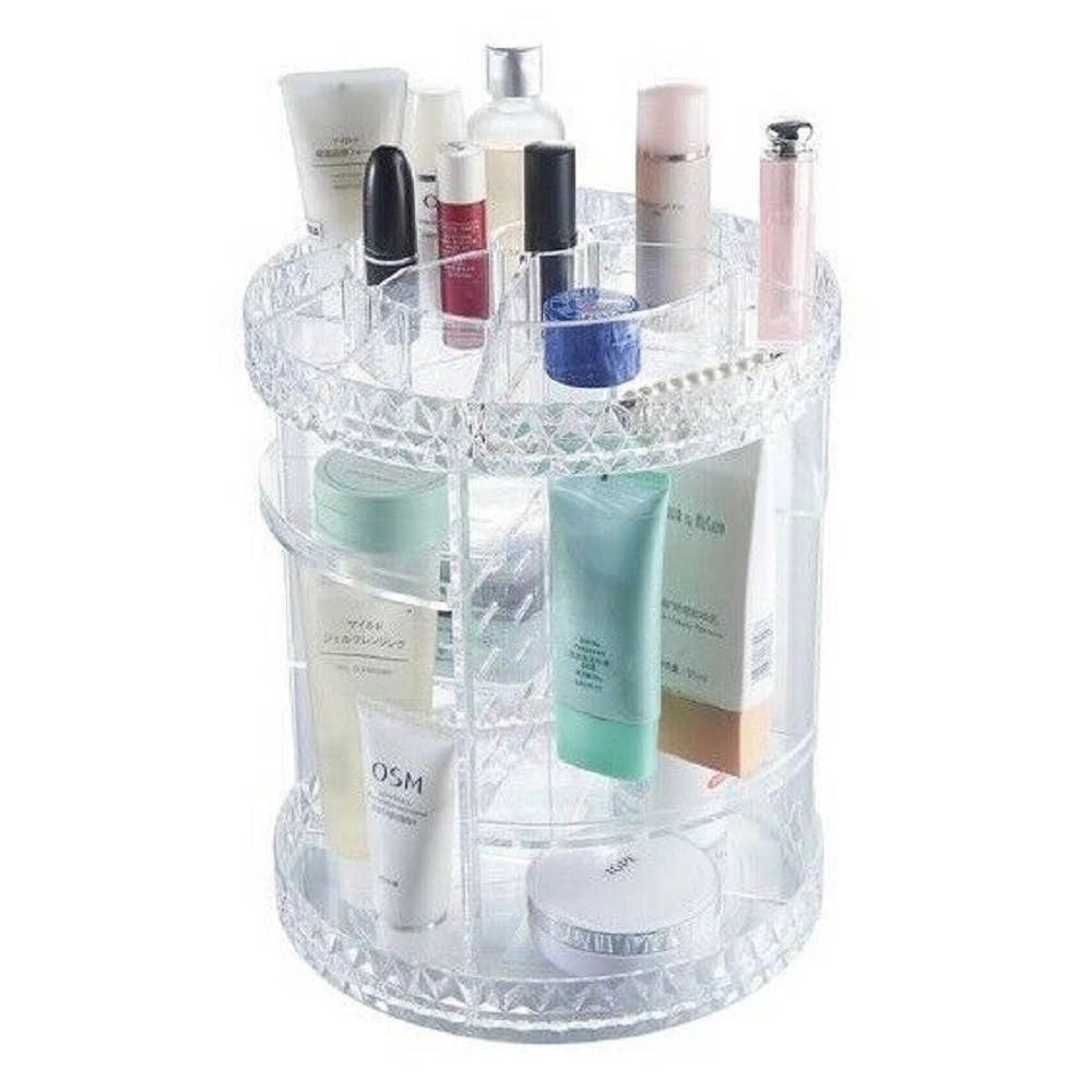 Trade Shop - Organizer Tondo Trasparente Crilex Per Gioielli Trucchi Cosmetici Make-up 59068 -
