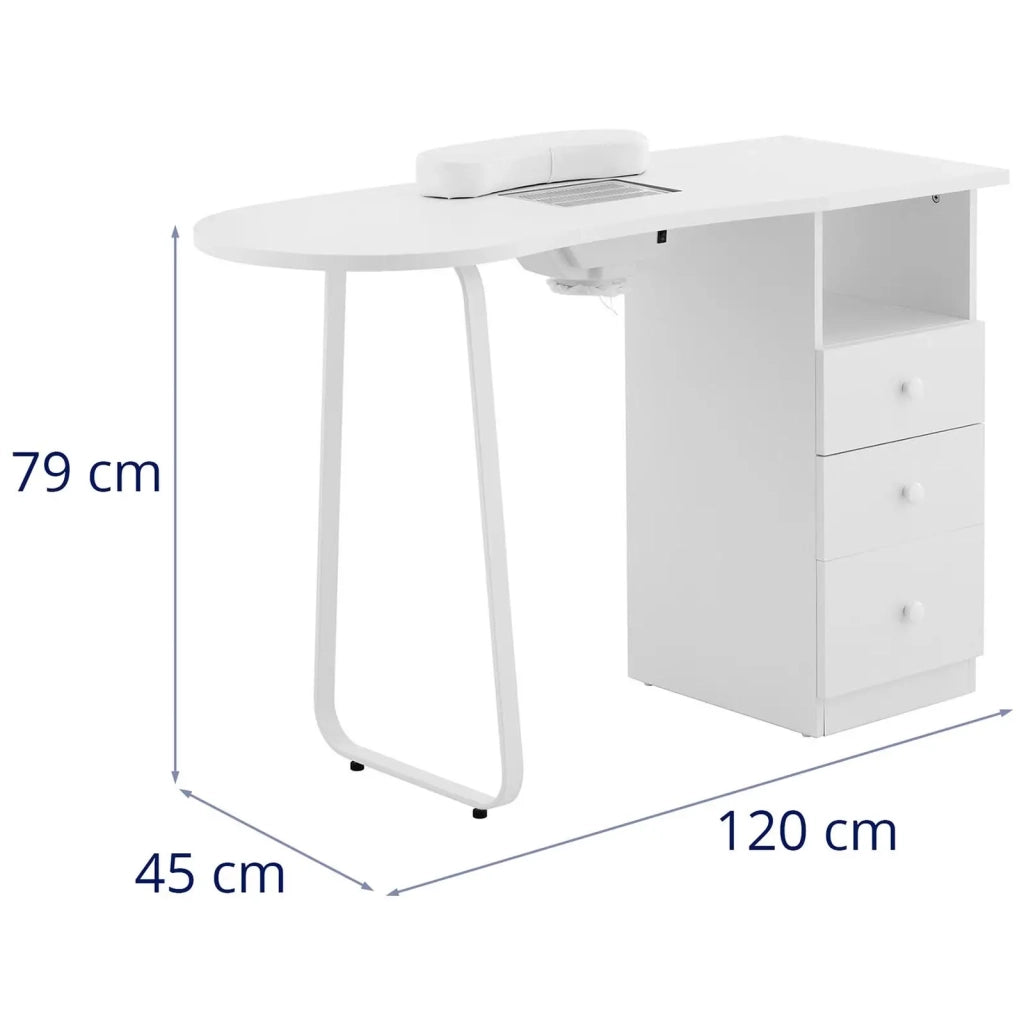 Tavolo manicure professionale con 3 cassetti aspirapolvere MDF lamiera stagnata 14_0009976