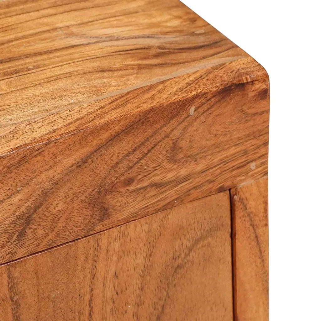 Comodino 2 pz-Set di 2 Tavolino da notte Marrone 35 x 33 x 48 cm Legno Massello di Acacia
