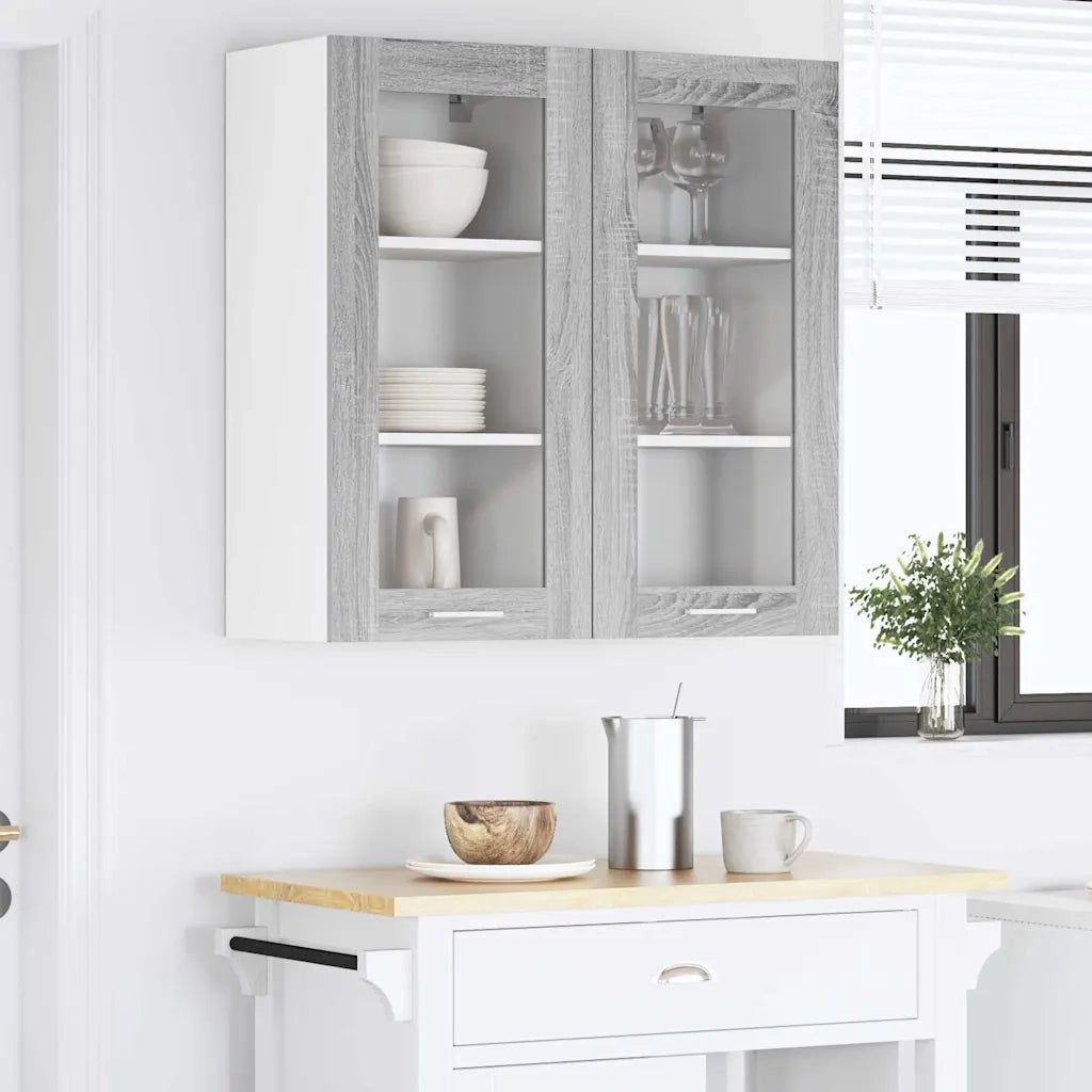 Armadio pensile con porta 2 pcs Grigio Sonoma 40 x 31 x 80 cm 884309