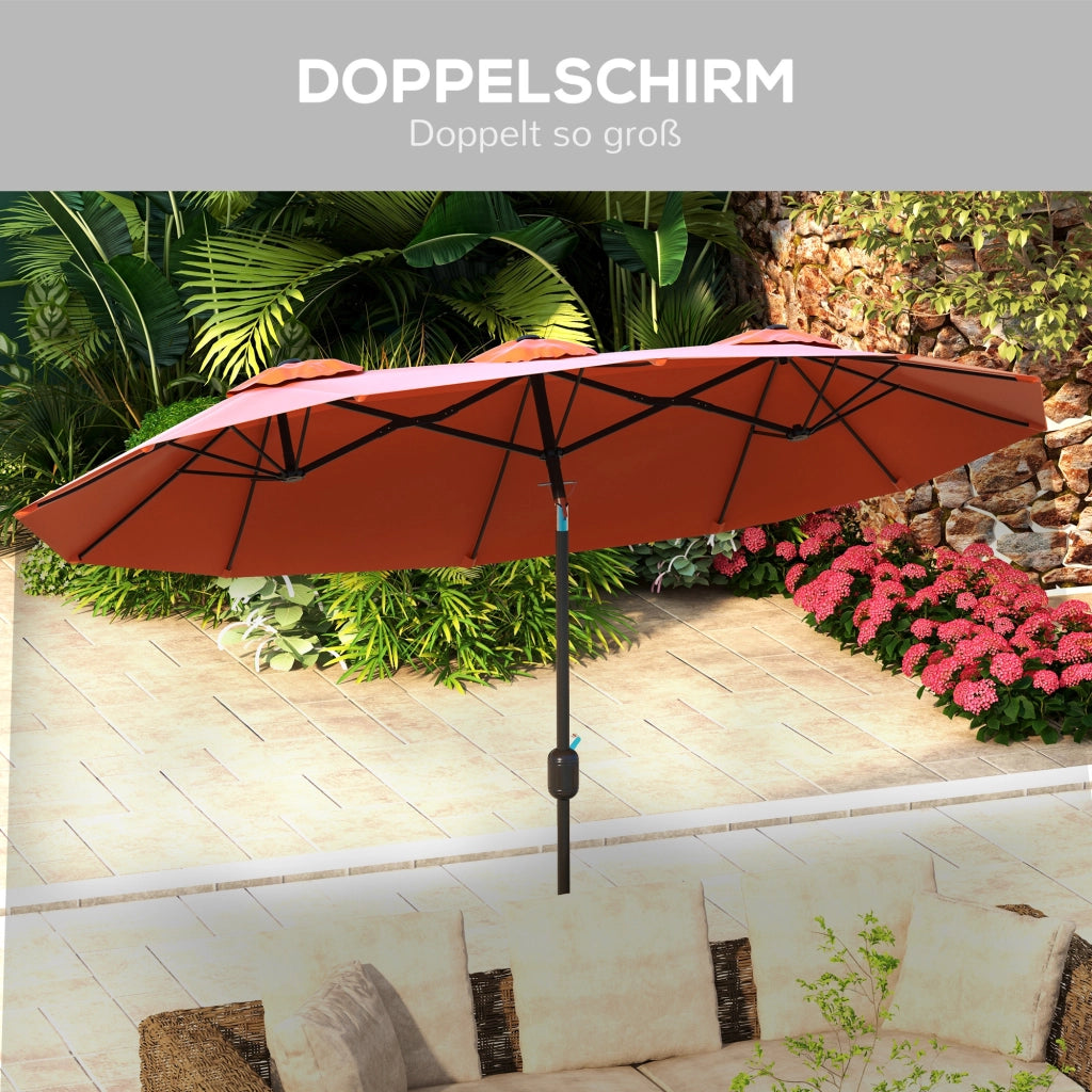 Ombrellone da giardino pieghevole ¨C zephmum ¨C rosso bordeaux, poliestere+acciaio, 295x152 cm