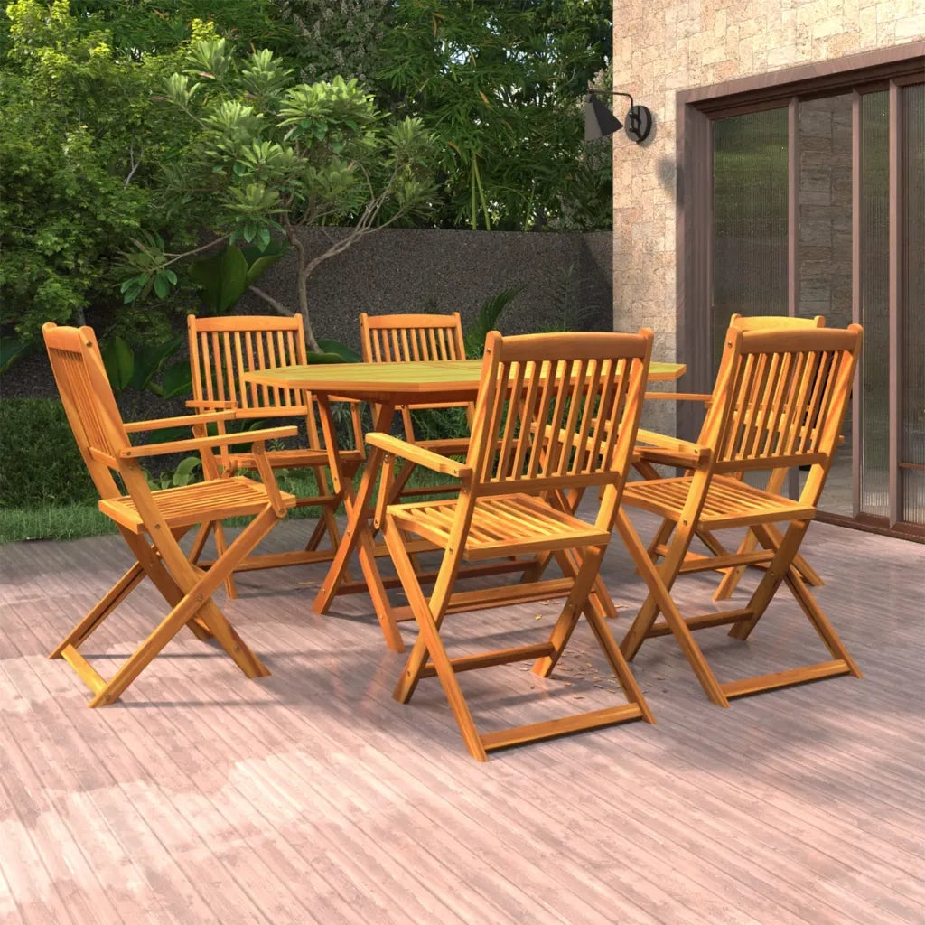 Set da Pranzo per Giardino 7 pz in Legno Massello di Acacia 3086997