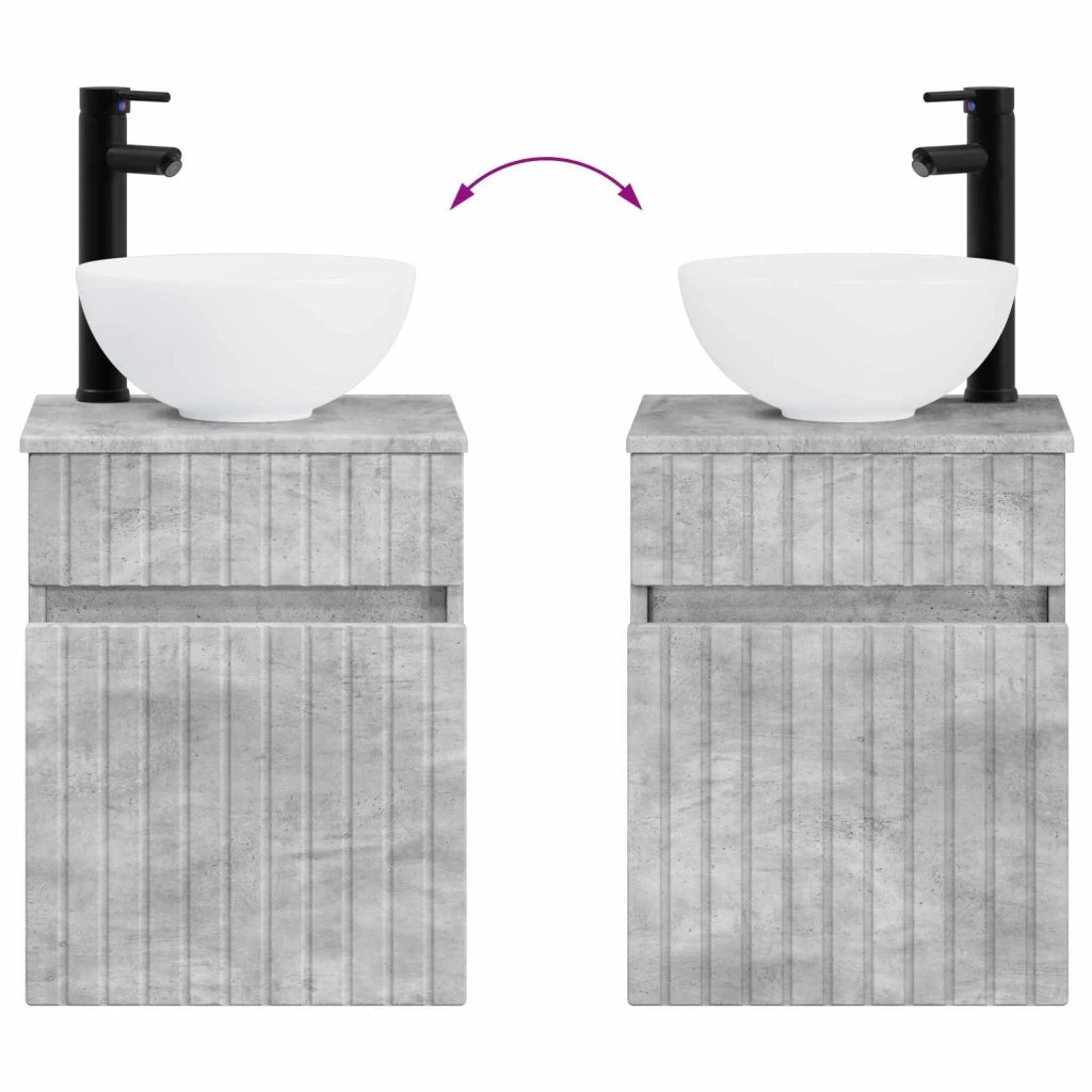 Set di mobili per il bagno 2 pz Grigio Cemento 3406136
