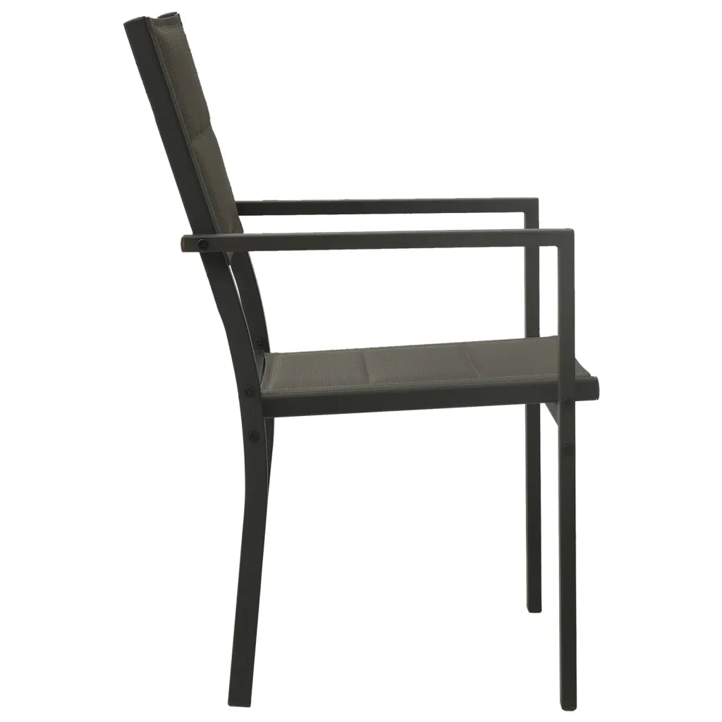 Sedie da Giardino 2 pz Textilene e Acciaio Grigio e Antracite cod mxl 23166