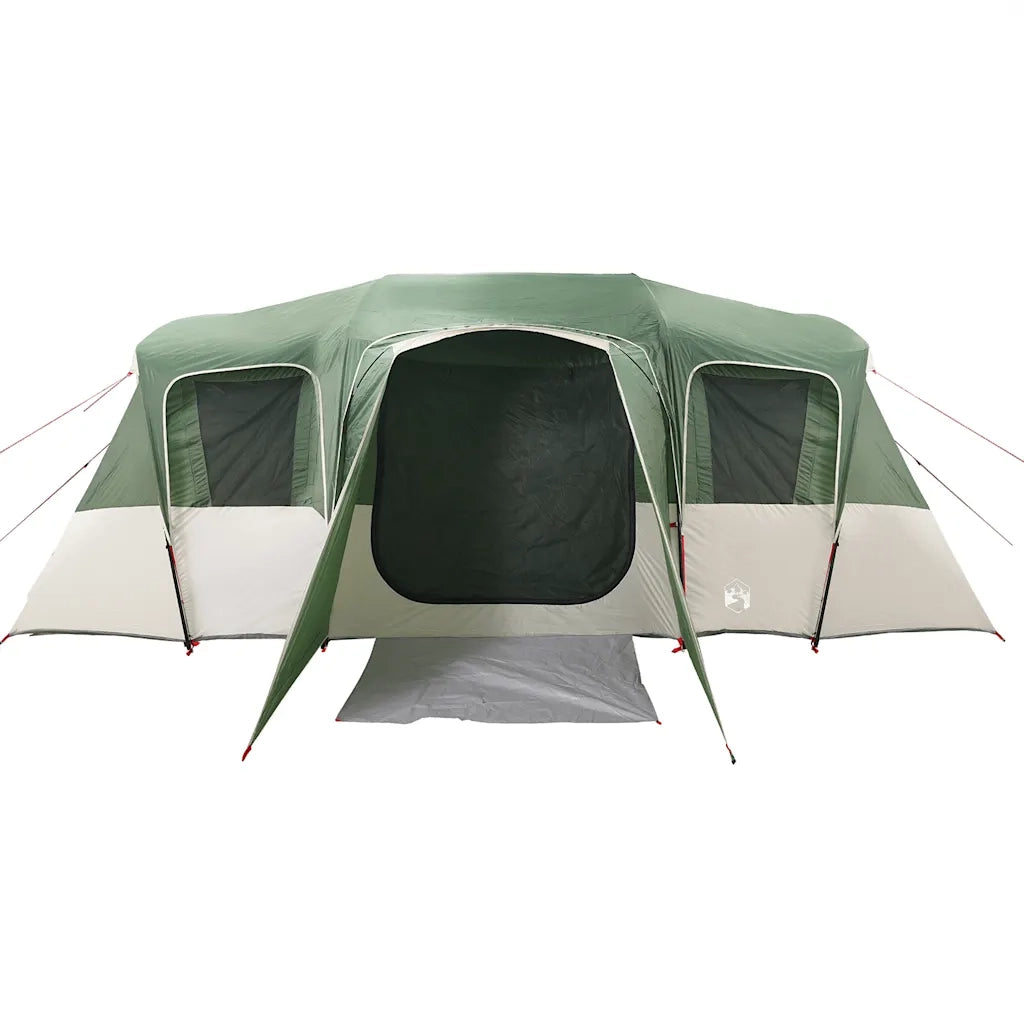 Tenda Familiare a Tunnel per 16 Persone-Tenda da campeggio Verde Impermeabile