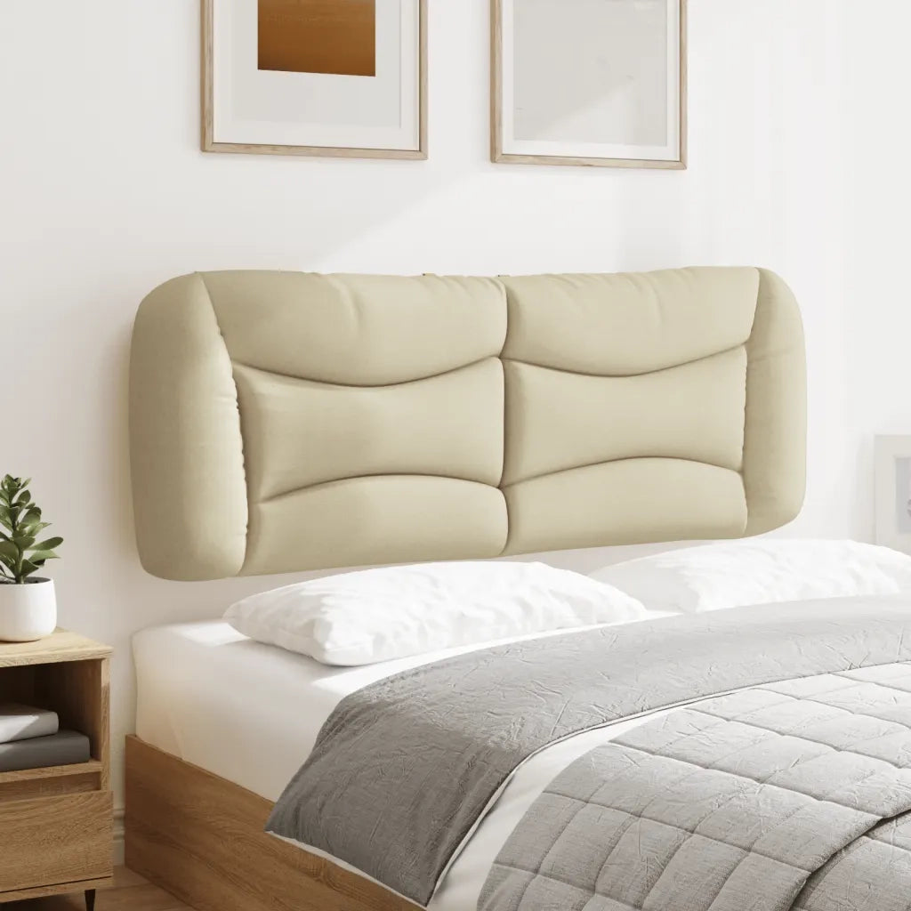 Cuscino Testiera Hvar Crema 140 cm in Tessuto 374581