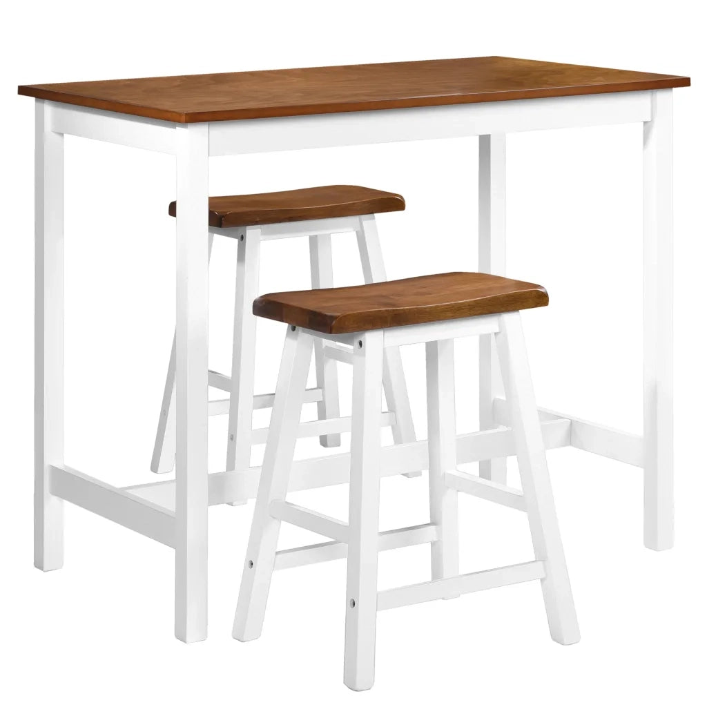 Set Tavolo da Bar e Sgabelli 3 pz in Legno Massello 245547