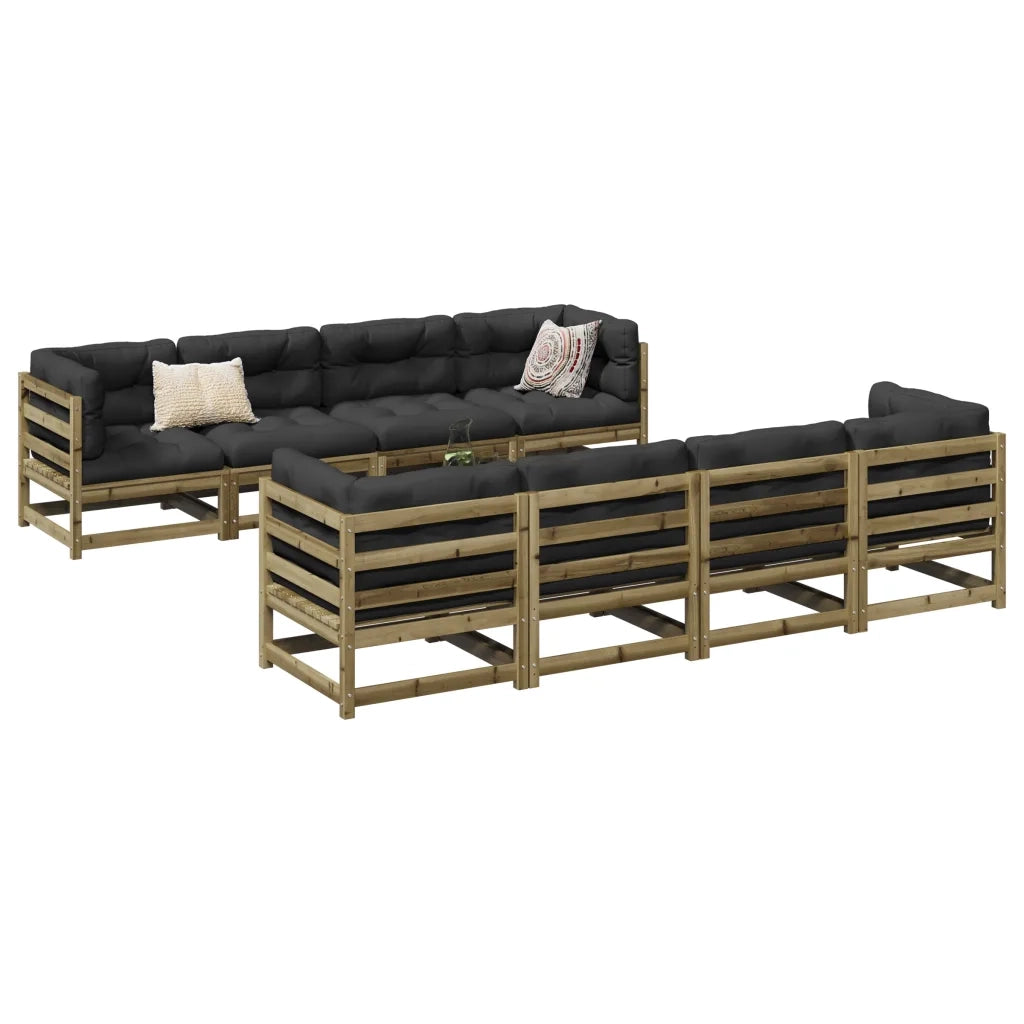 Set Divani da Giardino 9 pz in Legno Impregnato di Pino 3299357