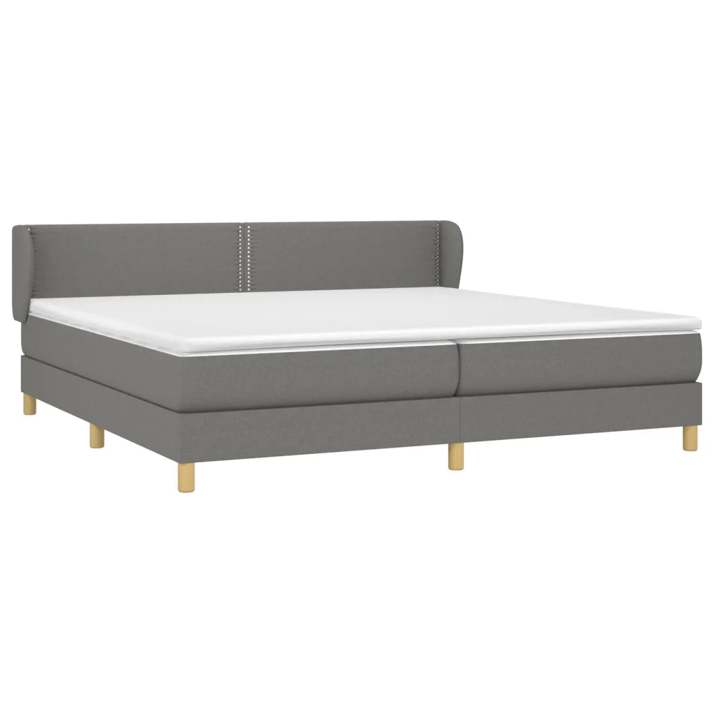 Giroletto a Molle con Materasso Grigio Scuro 200x200 cm Tessuto 3126750